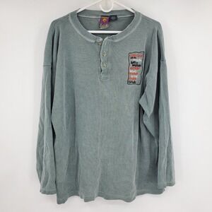 Vintage 90s Flash Avanti James Taylor Band Henley Shirt XL Grunge Streetwear